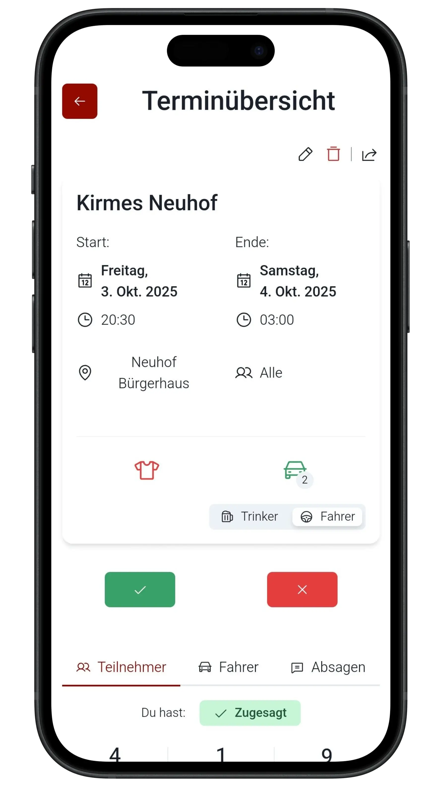 Terminübersicht