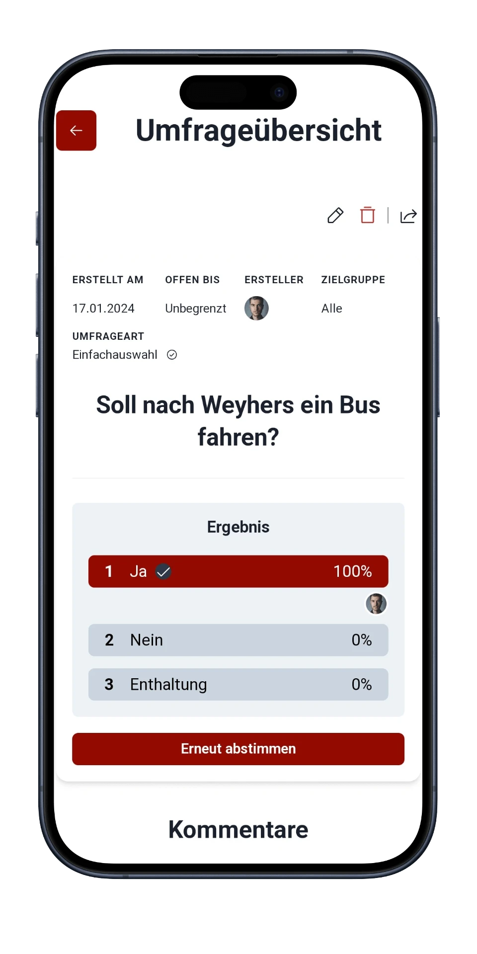 Umfrageübersicht